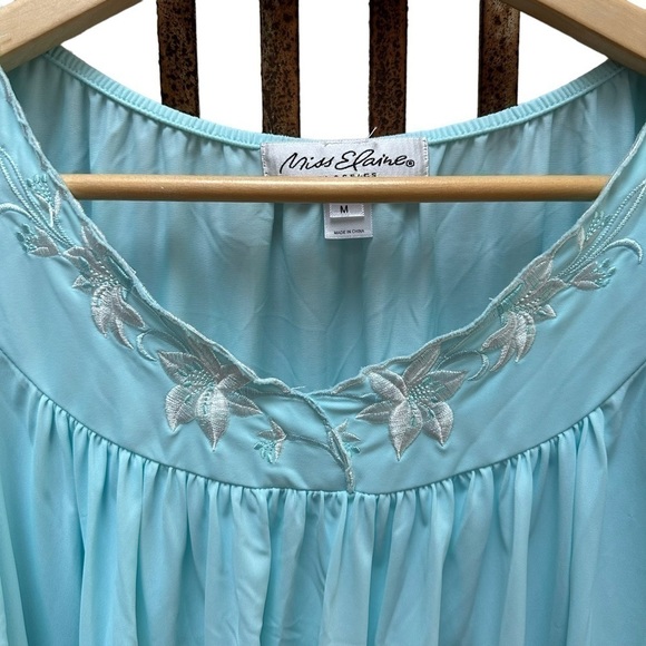 Miss Elaine Nightgown Classic Vintage Pajamas Light Blue Loungewear Size M - Picture 4 of 6